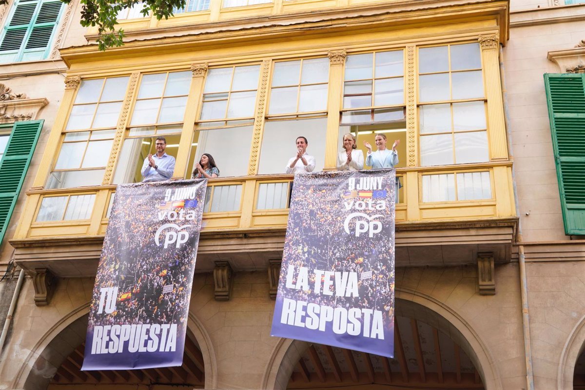 Prohens y Estaràs (PP) demandan que la votación del 9J sea considerada como una «respuesta a los ataques de Sánchez a la democracia».