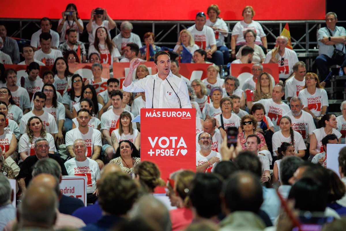 Lobato afirma que el PSOE-M subió en las europeas frente al descenso nacional del 1,5 y redujo votos al PP.