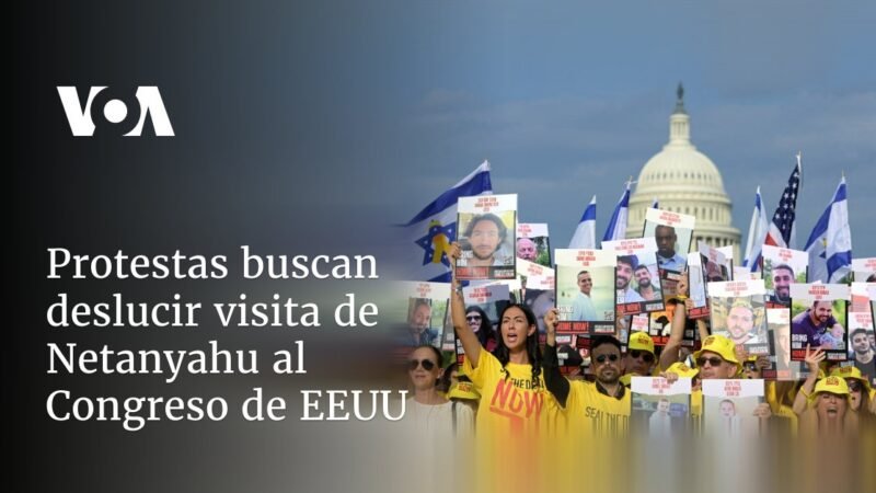 Protestas buscan extender visita de Netanyahu al Congreso de EE.UU.