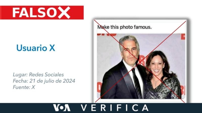 Foto falsa de Kamala Harris con Jeffrey Epstein.