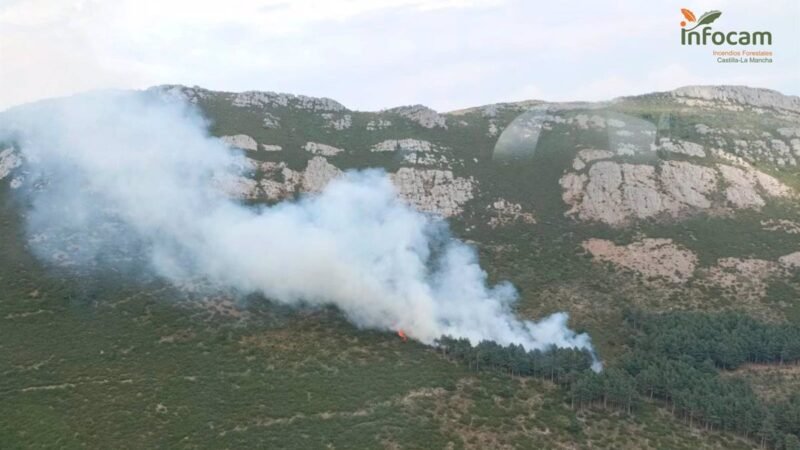 Incendio en Cantalojas: 9 medios y 31 personas trabajan para extinguirlo