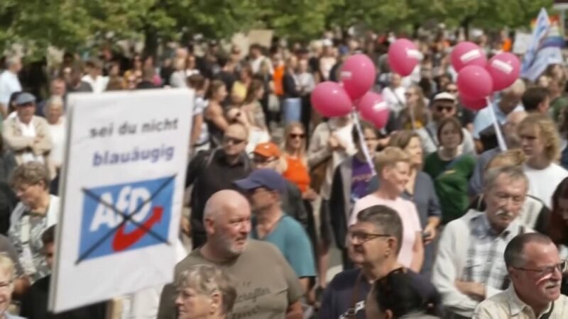 Manifestaciones contra extrema derecha en Turingia antes de elecciones alemanas.