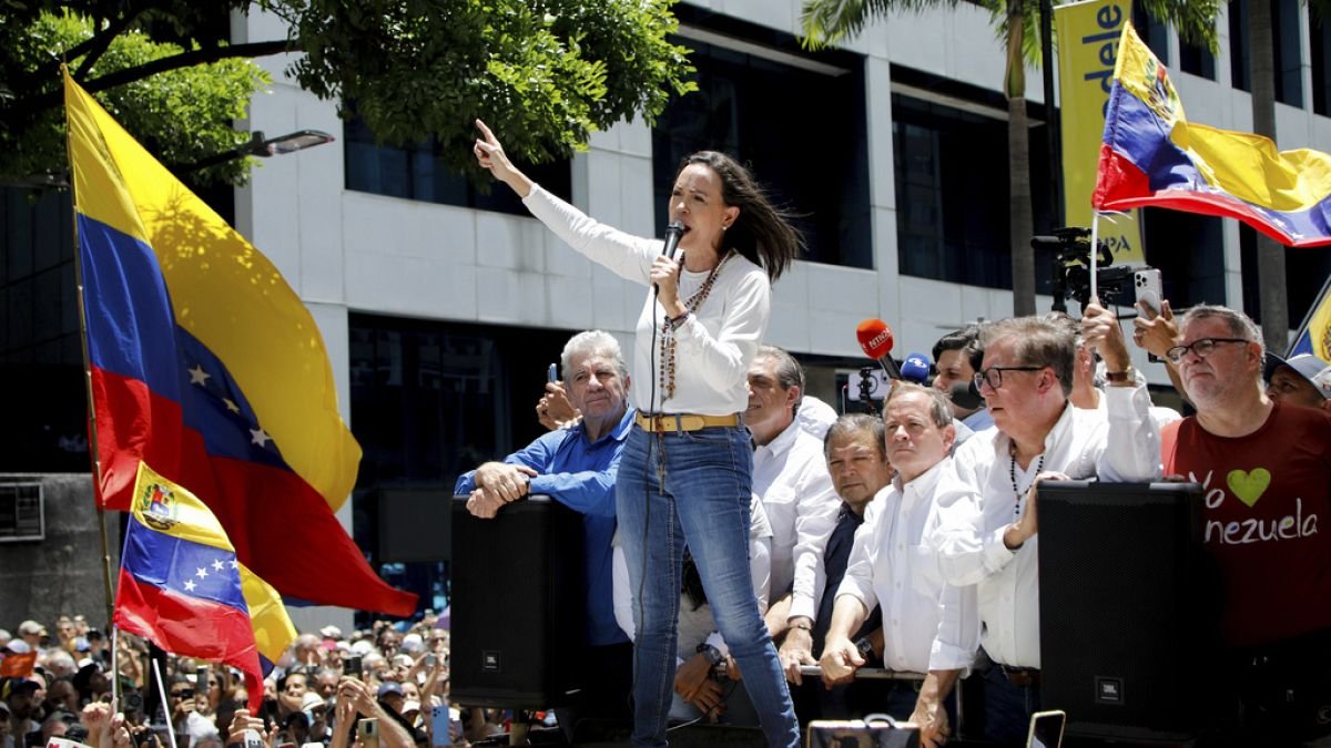 María Corina Machado pide a Europa sanciones contra represores de Maduro.