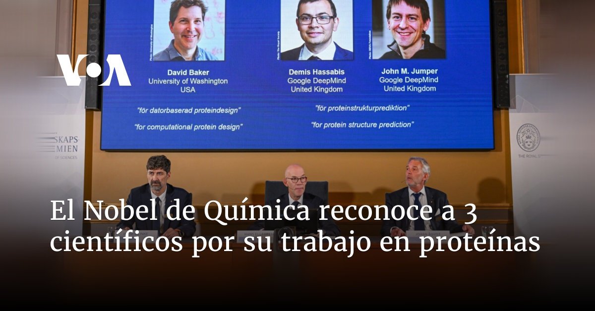 3 científicos premiados con el Nobel de Química por su estudio sobre proteínas