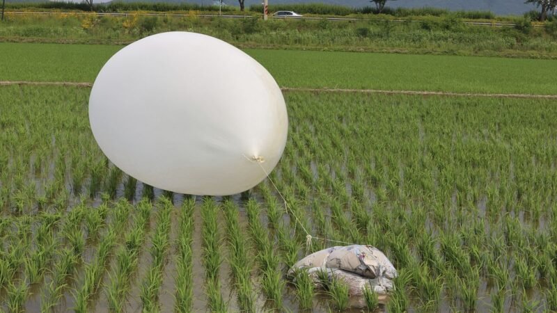 El globo de basura de Corea del Norte explotó sobre el palacio presidencial surcoreano