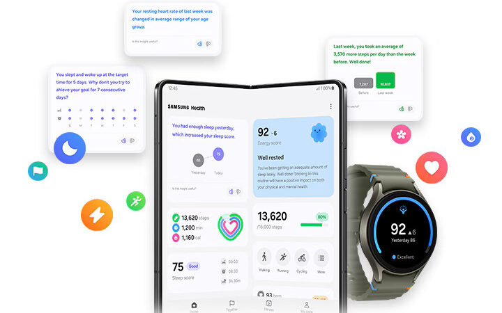 El seguimiento de registros médicos en Samsung Health.