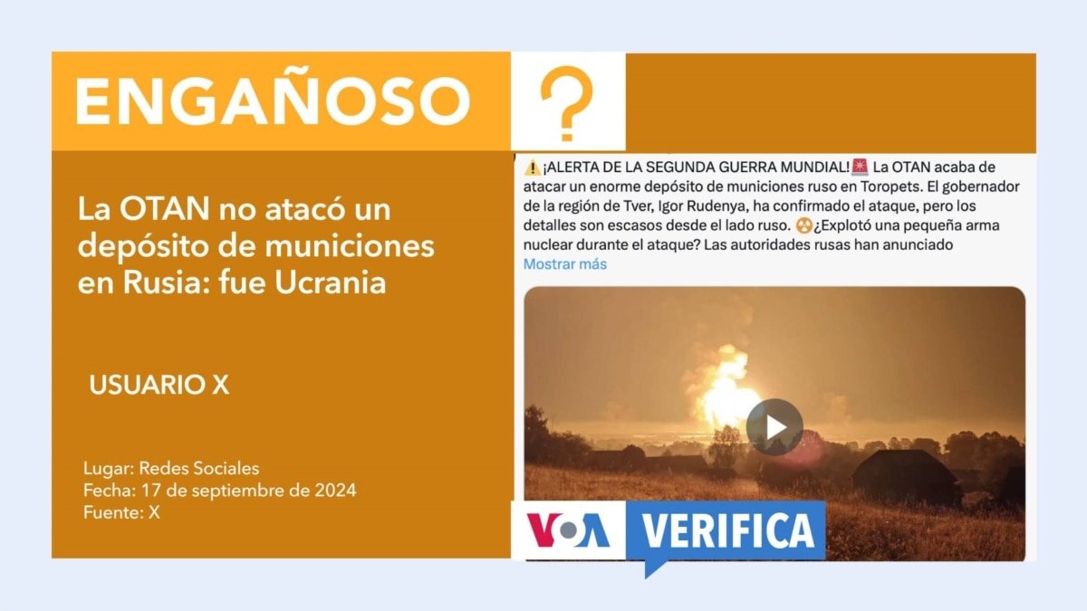 La OTAN no atacó un depósito de municiones en la región rusa de Tver; era Ucrania. – Error de identificación de objetivos en ataque de la OTAN