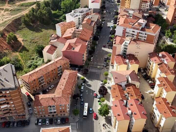 Cierre del bulevar Sagunto en Teruel este sábado.