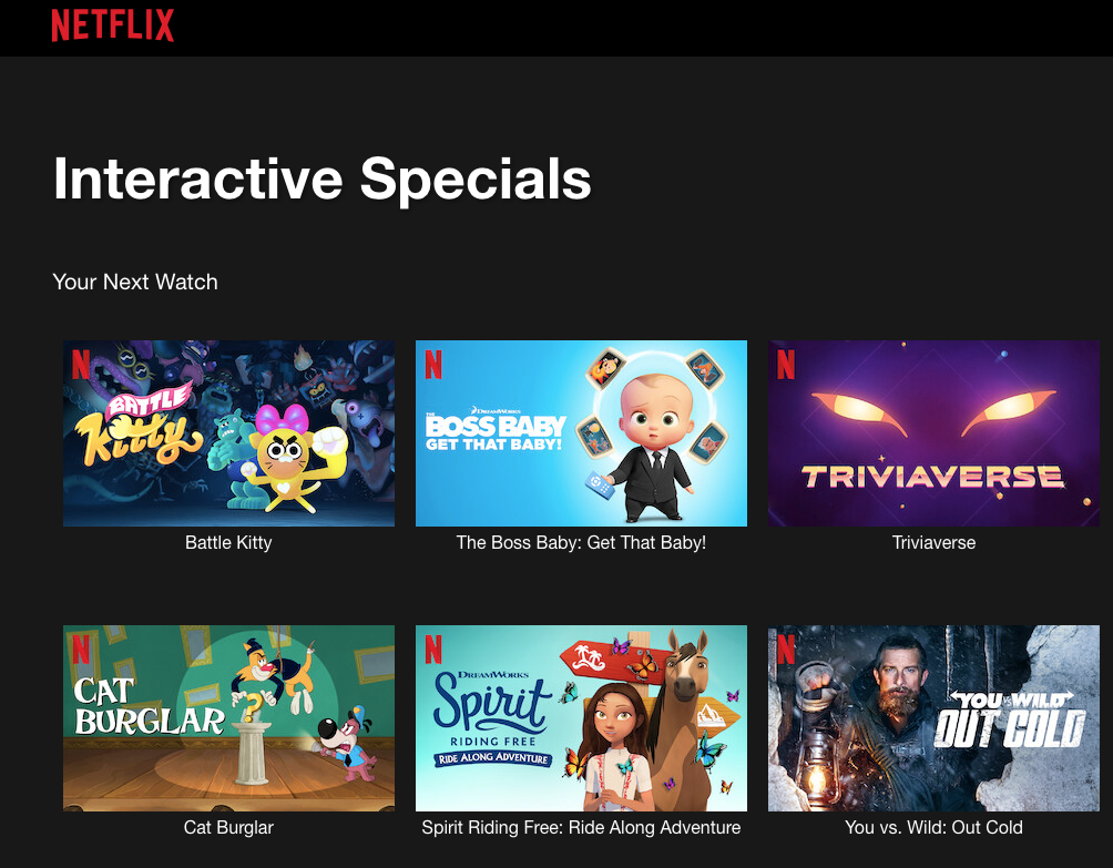 Netflix elimina contenido interactivo.