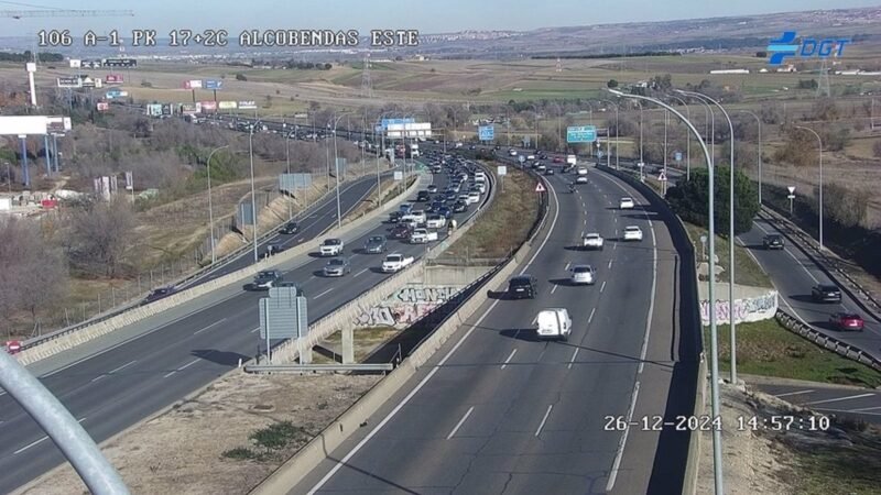 Dos accidentes en la A-1 y A-3 complican tráfico en Alcobendas y Arganda