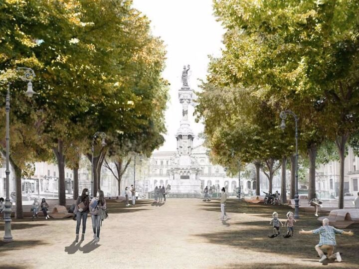 Propuesta ganadora para el Paseo de Sarasate: plataforma única y preservación de árboles