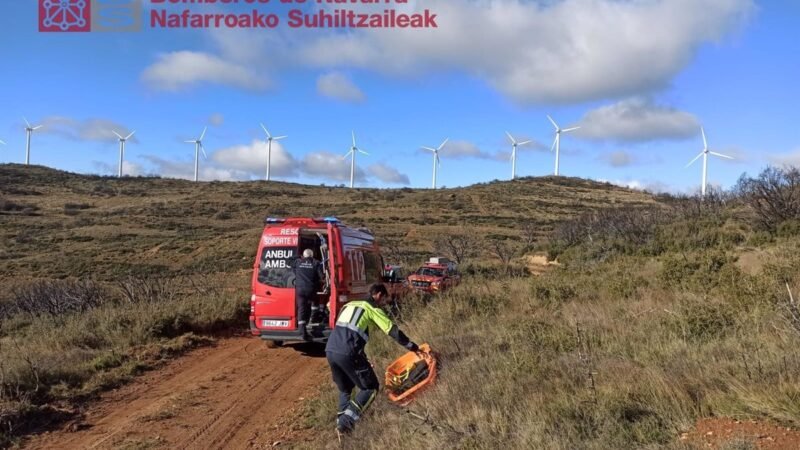 Rescatan a motociclista herido en San Martín de Unx