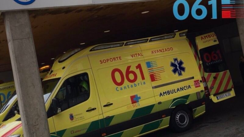 Accidente en Santander: herido al caer tras enredarse en un cable.