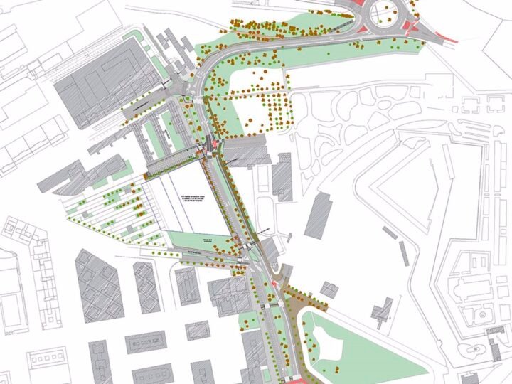 Creación de carril bici en la remodelación de la Cuesta de la Reina de Pamplona