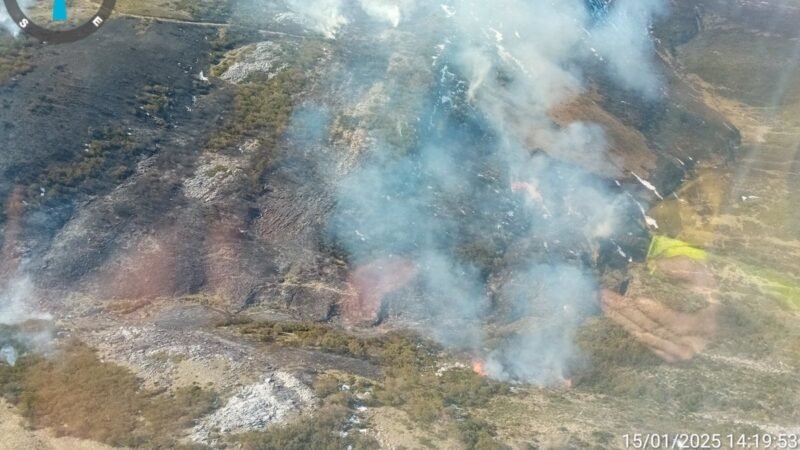 Incendio en Cabrillanes: Medios aéreos luchan por extinguirlo