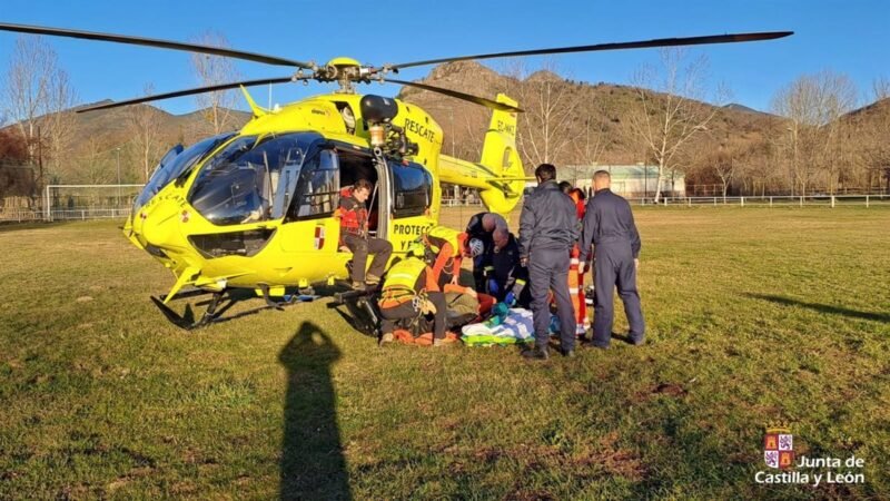 Piloto de parapente herido en zona de despegue en Valdepiélago, León