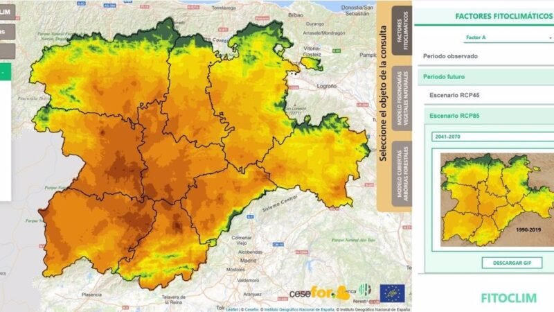 Plataforma Fitoclim para evaluar efecto de cambios climáticos en vegetación de cyl