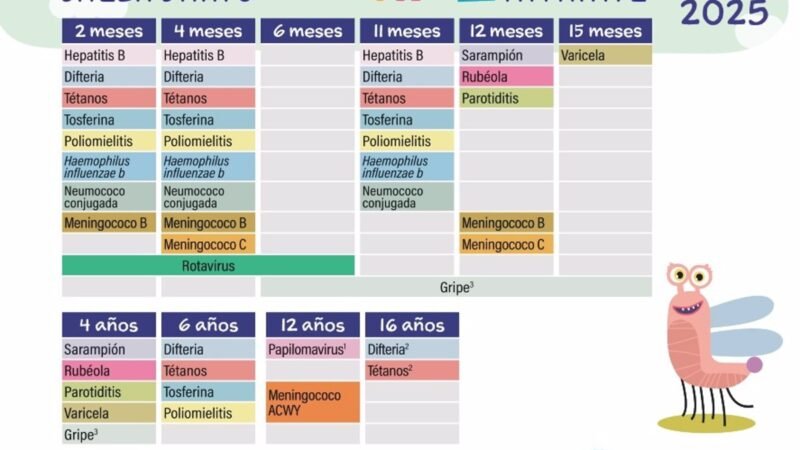 Sanidad recomienda vacuna neumocócica y rotavirus para adultos y niños nacidos en 2025