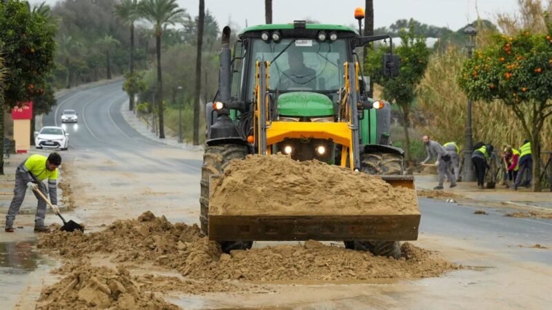 Andalucía supera los mil incidentes por Borrasca Jana, con más de 200 notificaciones.