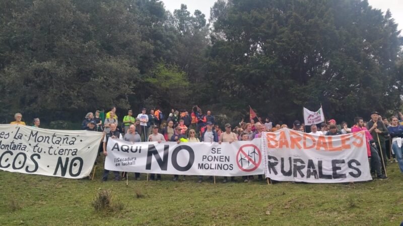 Marcha de protesta contra parques eólicos congrega a 300 personas.